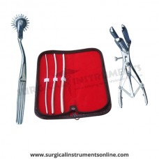 Hegar uterine dilator 3 pieces set,3-4, 5-6, 7-8, wartenberg pinwheel, mathieu speculum